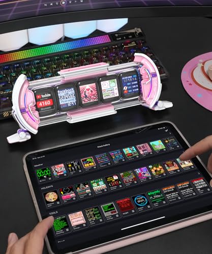 Divoom ساعة ديفوم تايمز غيت الرقمية - تحكم عبر التطبيق الذكي، اتصال واي فاي، شاشة LED RGB، لوحة تحكم قابلة للتخصيص وفن بكسل لتزيين غرفة الألعاب والمكتب (وردي) - Image 5