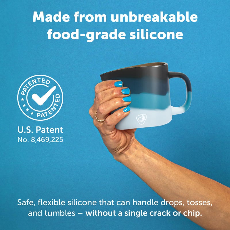 Silipint 16oz Silicone Coffee Mug Tumbler with Flip Lid â€“ Unbreakable Dishwasher Safe Microwave Oven & Freezer Compatible â€“ Non-Toxic Reusable Cup for Hot Coffee Tea or Cold Drinks (Moon Beam) - Image 3