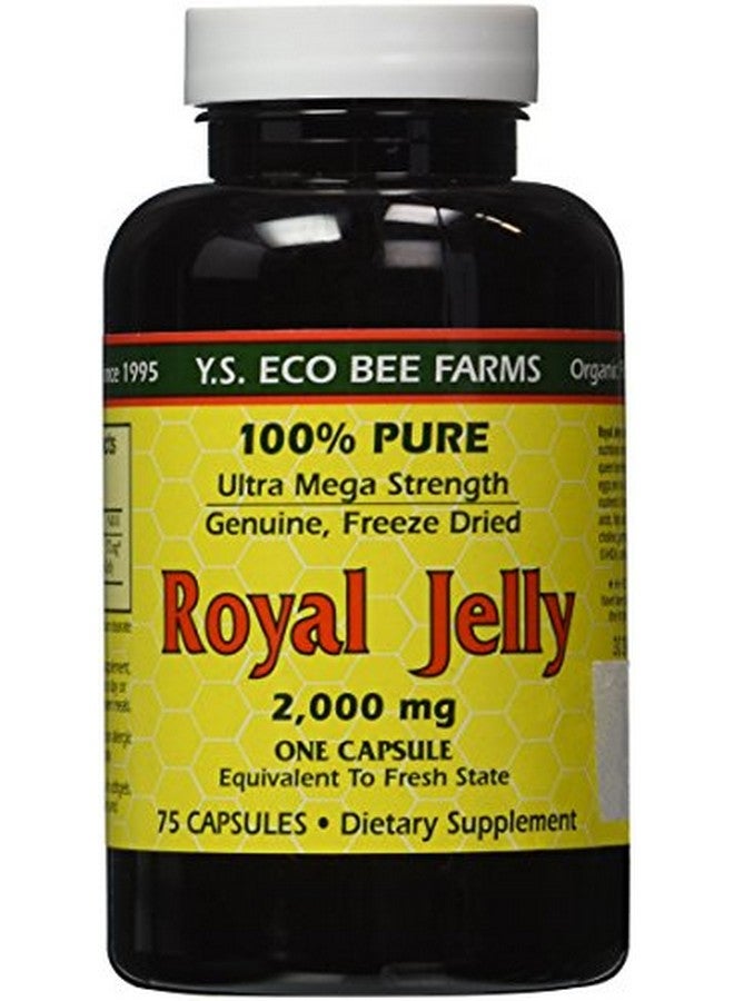 YS Eco Bee Farms جيلاتين ملكي مجفف طازج 2000 ملغ من ياس إيكو بي فارمز 75 كبسولة - Image 1