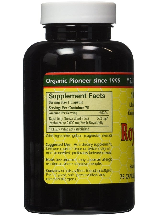YS Eco Bee Farms جيلاتين ملكي مجفف طازج 2000 ملغ من ياس إيكو بي فارمز 75 كبسولة - Image 2