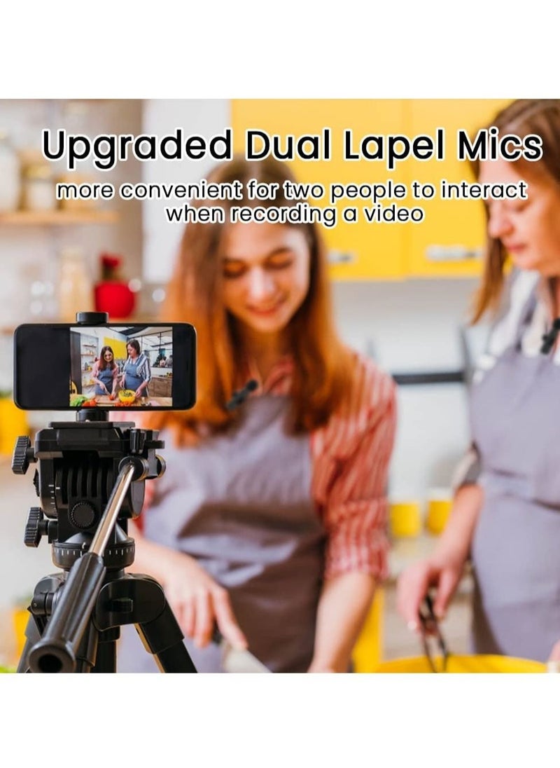 Wireless Lavalier Microphone for iPhone 7 8 X XR XS 11 12 13 Max Pro SE - 2.4GHz Lapel Mic for Recording YouTube Facebook Live Stream Tiktok Vlog Interview