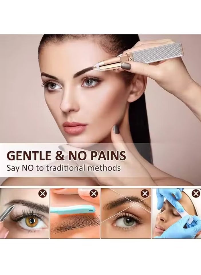 BLAWLESS 2 in 1 Facial Women Hair Remover Eyebrow Trimmer Rechargeable Painless Precision Lipstick Style Razor Trimmer for Facial Body Hair Shaver for Lips Nose Chin Face - Image 5