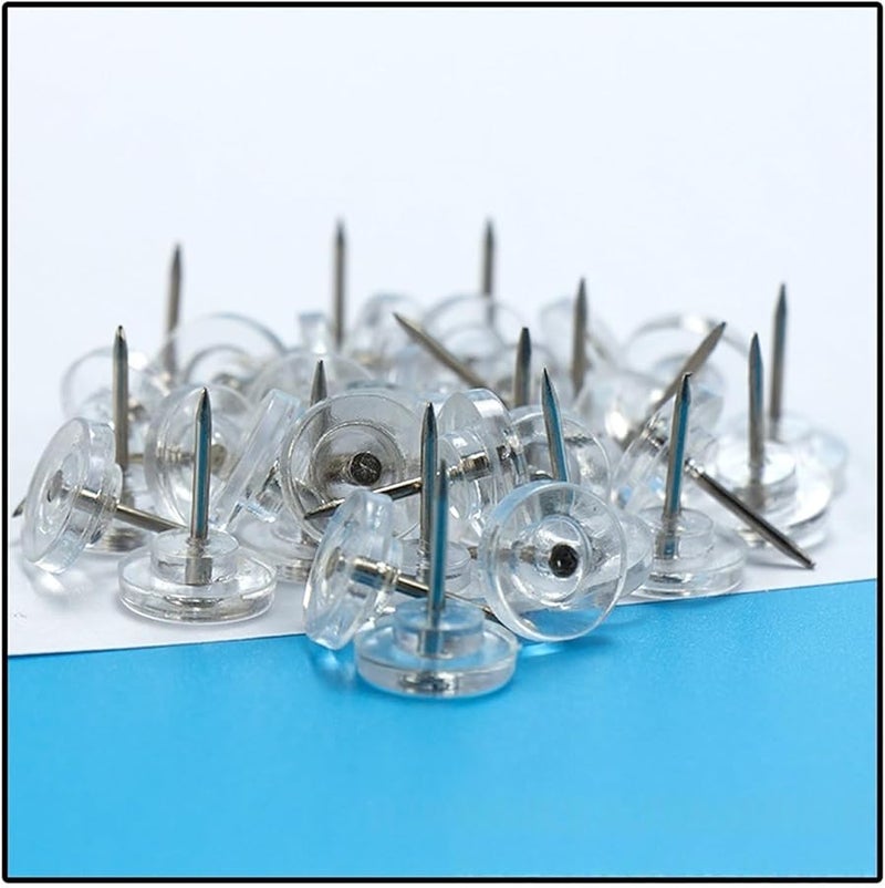 60 قطعة دبابيس دائرية شفافة لوحة الفلين إمدادات المكتب - Image 4