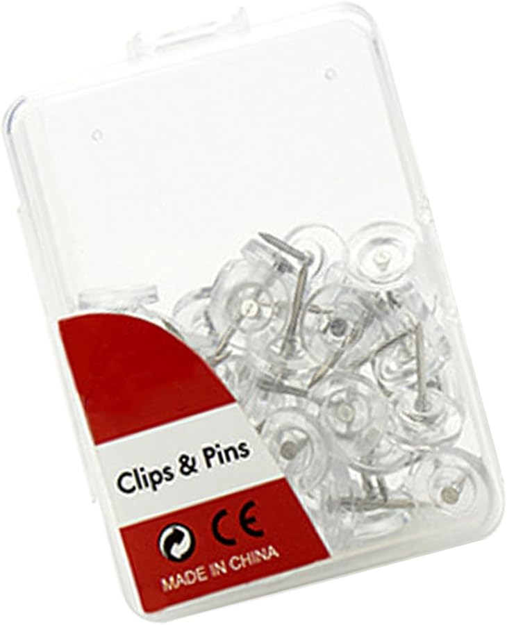 60 قطعة دبابيس دائرية شفافة لوحة الفلين إمدادات المكتب - Image 2