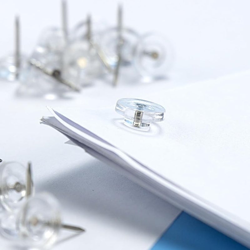 60 قطعة دبابيس دائرية شفافة لوحة الفلين إمدادات المكتب - Image 5