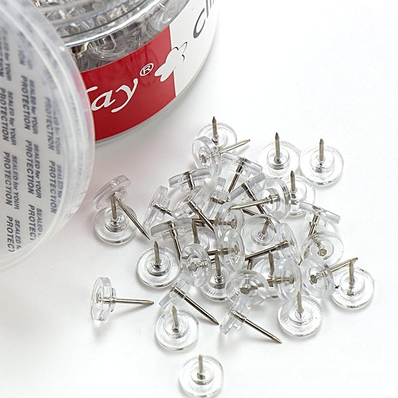 60 قطعة دبابيس دائرية شفافة لوحة الفلين إمدادات المكتب - Image 3