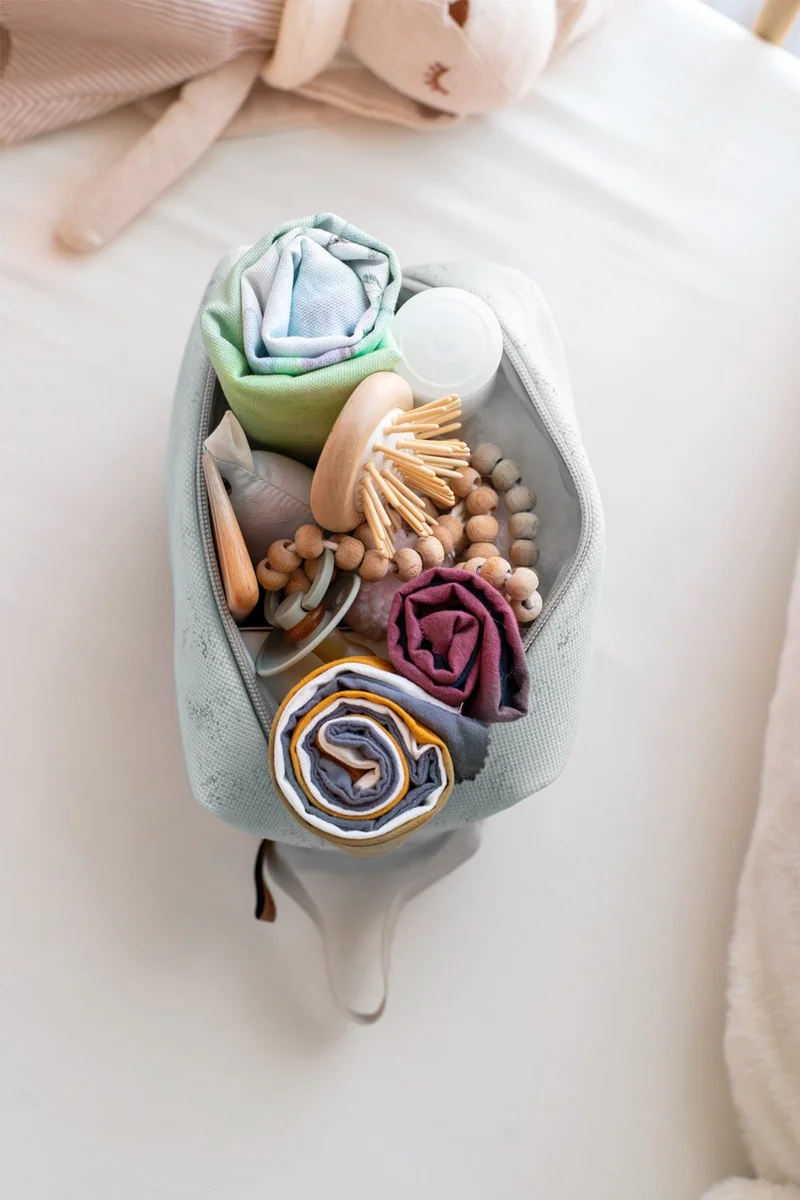Hamur Zippered Dirty Clean Wet Dry Baby Laundry Clothes Multi-Purpose Make-Up Bag Solid Green
