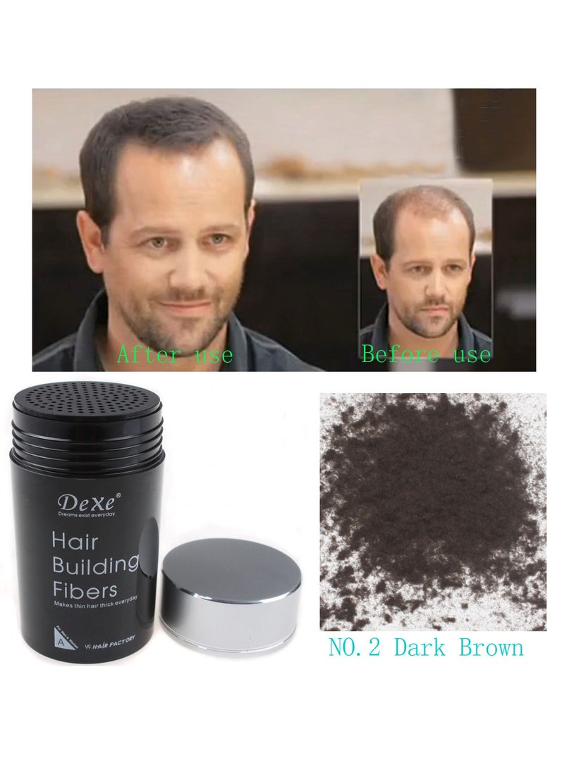 Dexe 5 Packs Hair Building Fibers Instantly Conceal Hair Loss Natural Thickening Fibers Fast and Quick Hair Fiber Powder Hair Shadow Powder Hair Root Concealer Dark Brown 02  - Image 2