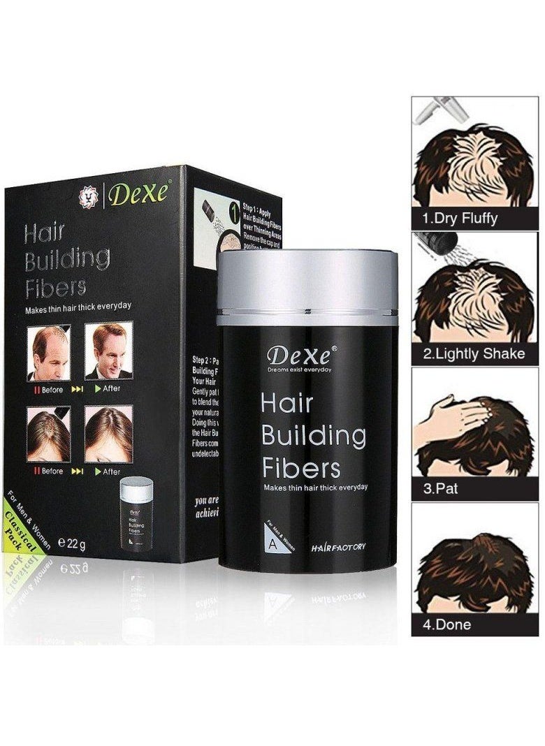 Dexe 5 Packs Hair Building Fibers Instantly Conceal Hair Loss Natural Thickening Fibers Fast and Quick Hair Fiber Powder Hair Shadow Powder Hair Root Concealer Dark Brown 02  - Image 3