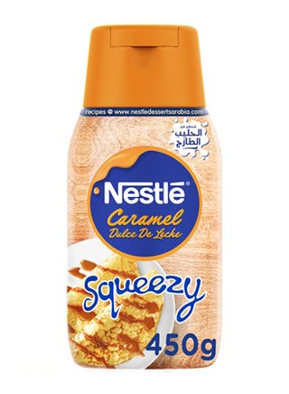 Squeezy Caramel Flavored Condensed Milk Topping, Easy to Use