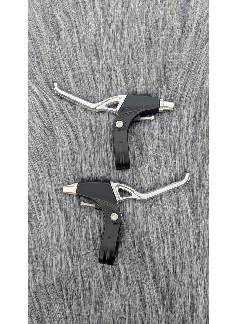 مقبض فرامل معدني للدراجة، يمين ويسار، متوافق مع مختلف أنواع المقود، أسود وفضي - Image 5