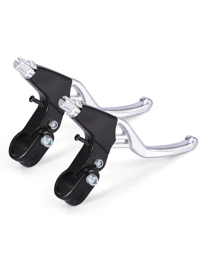 مقبض فرامل معدني للدراجة، يمين ويسار، متوافق مع مختلف أنواع المقود، أسود وفضي - Image 2