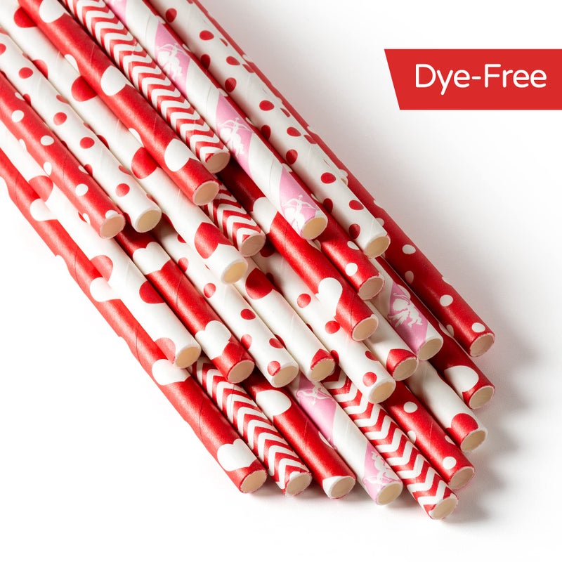 PakTalk [100 Pack] Valentine Paper Straws, Ï†0.24''*8.27'' Red Heart Paper Straws for Valentines, Wedding, Party, Eco Friendly Drinking Straws (Red Heart, 0.24''*8.27'') - Image 4