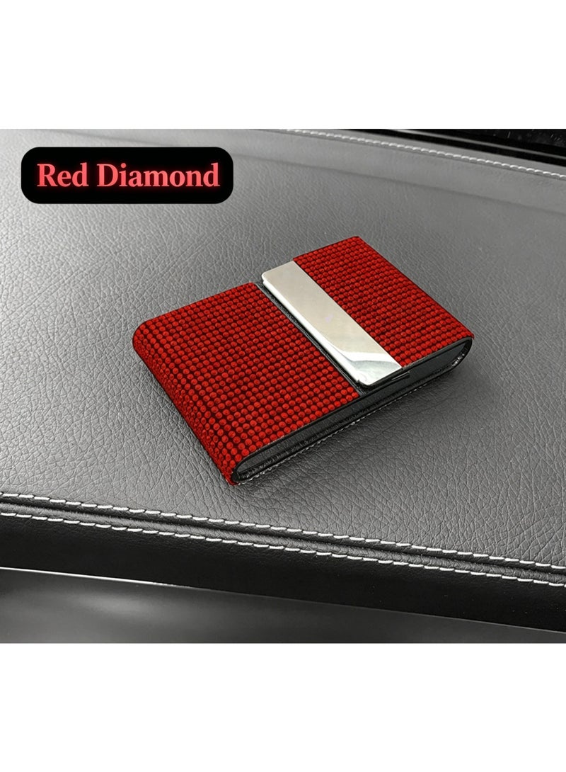 Bling Rhinestone Card Holder, Crystal Diamond Credit Card & Driver License Case,  Business Card Organizer with Metal Clip, Luxury Bling Wallet for Women