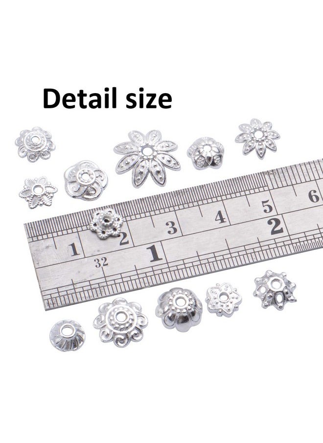 BronaGrand 100 Gram(About 180 350Pcs) Bead Caps Metal Spacers Jewelry Findings Accessories For Bracelet Necklace Jewelry Making Silver  - Image 3