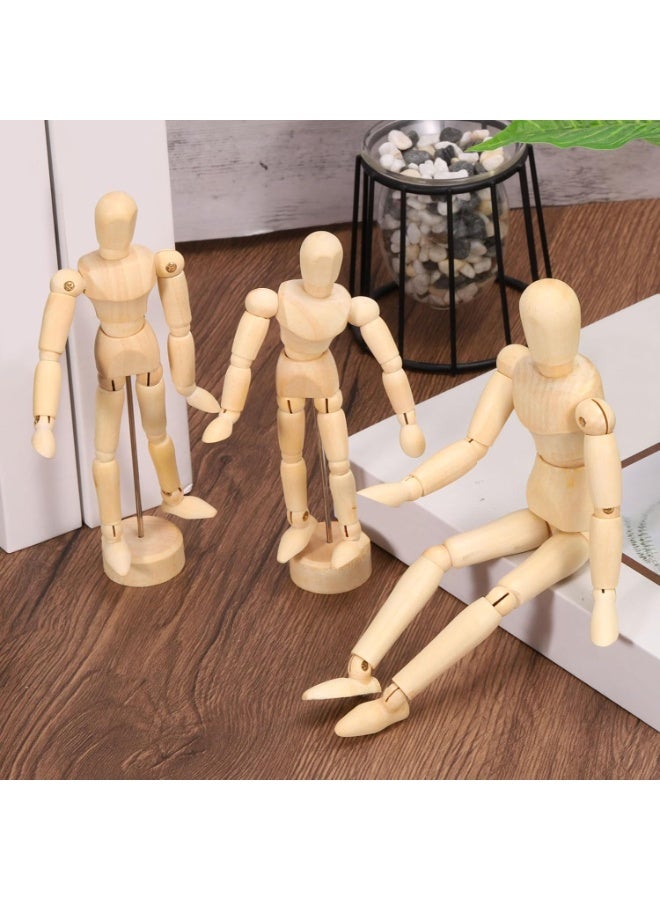 PPS TRADING 30 CM Artists Wooden Manikin Flexible Jointed Mannequin Perfect for Office Decoration/Drawing The Human Figure Artists Sketch  Home Desk Decoration Children Toys 2pcs - Image 2