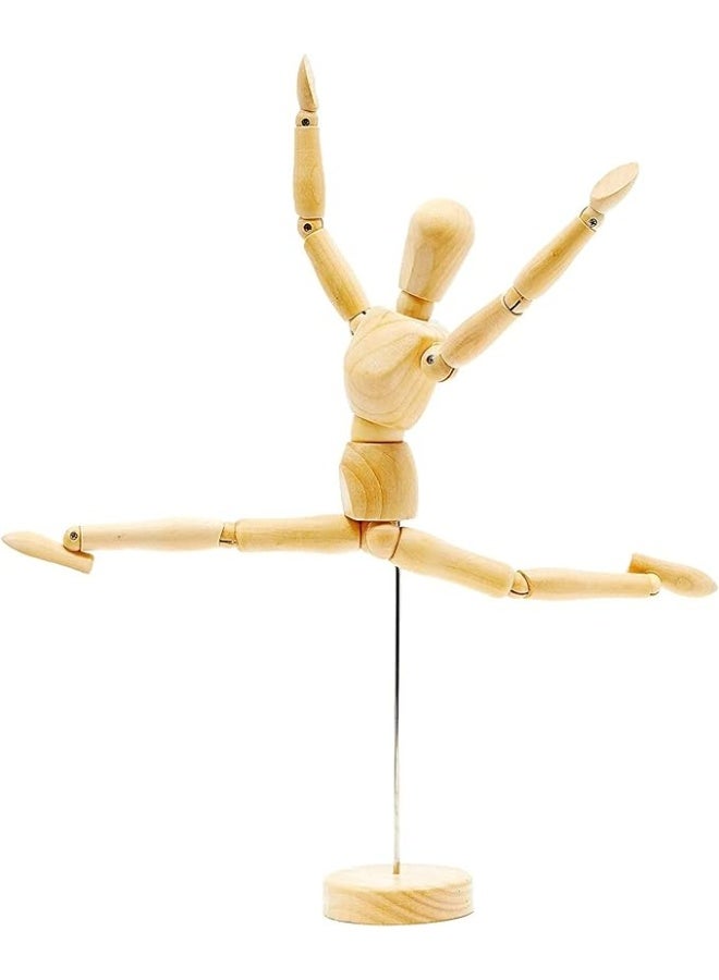 PPS TRADING 30 CM Artists Wooden Manikin Flexible Jointed Mannequin Perfect for Office Decoration/Drawing The Human Figure Artists Sketch  Home Desk Decoration Children Toys 2pcs - Image 3