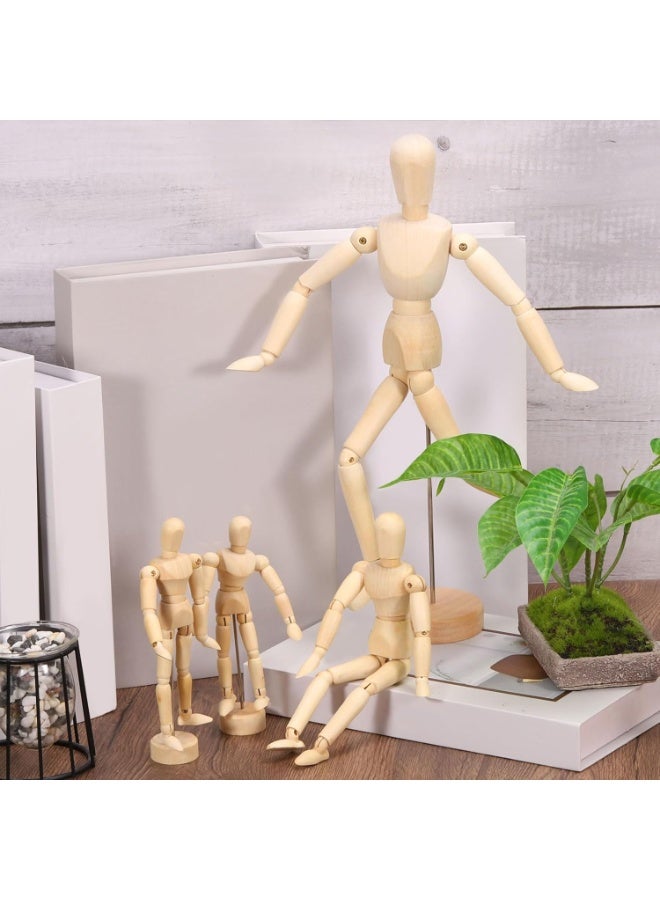PPS TRADING 30 CM Artists Wooden Manikin Flexible Jointed Mannequin Perfect for Office Decoration/Drawing The Human Figure Artists Sketch  Home Desk Decoration Children Toys 2pcs - Image 4