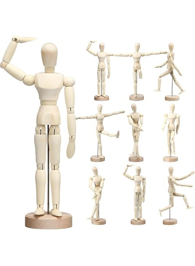 PPS TRADING 30 CM Artists Wooden Manikin Flexible Jointed Mannequin Perfect for Office Decoration/Drawing The Human Figure Artists Sketch  Home Desk Decoration Children Toys 2pcs - Image 5