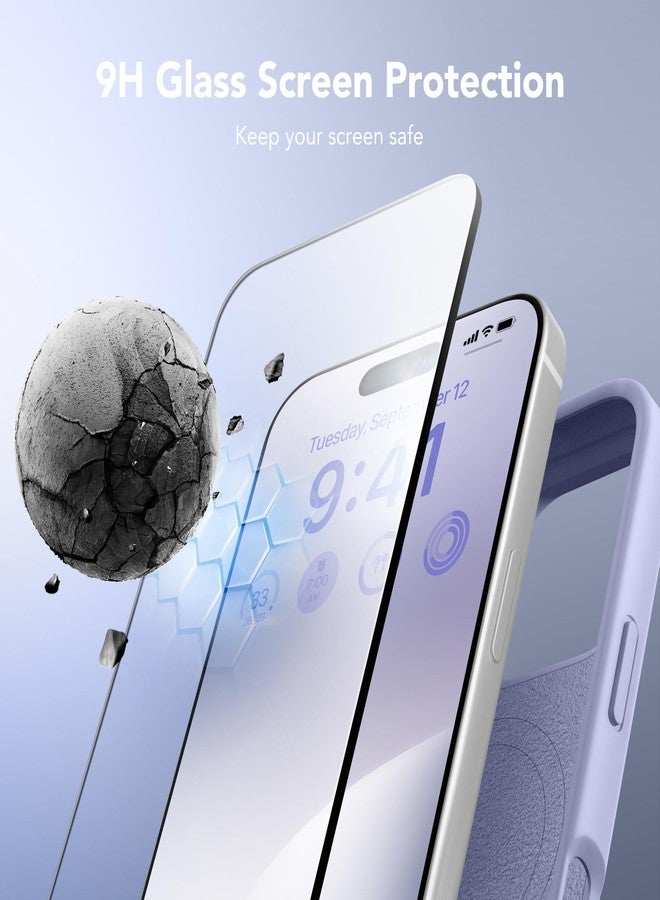 GONEZ Magnetic for iPhone 16 Pro Max Case, Compatible with MagSafe, Liquid Silicone Case, with Screen Protector + Camera Protector, Full Body Protective Shockproof Phone Cover 6.9", Lilac - Image 5