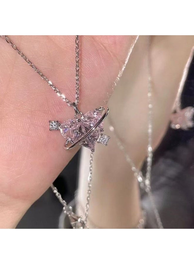 Goolsky Heart Planet Necklace for Girls – Romantic Love Pendant Cute Dainty Adjustable Chain Jewelry, Birthday Friendship Gift for Students & Teens - Image 3