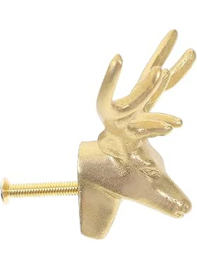 Brass Cabinet Pull Handle Gold Finish Single Hole Drawer Knob for Kitchen Wardrobe - Image 1