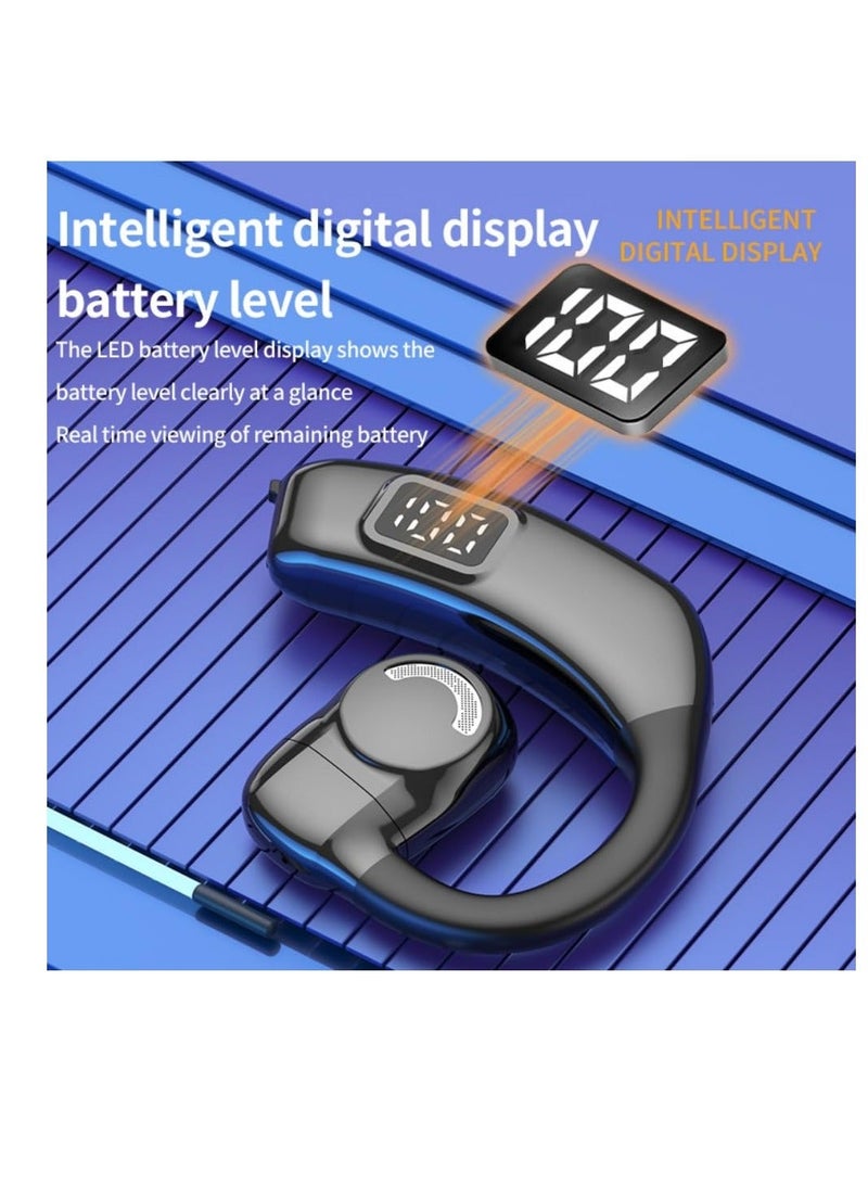 Bluetooth Headset V5.3, Wireless Handsfree Earpiece Built-in Mic Noise Cancelling, 30Hrs HD Calling, LED Display, Hands-Free Bluetooth Earphone for Driving, Business, Office, Black - Image 5