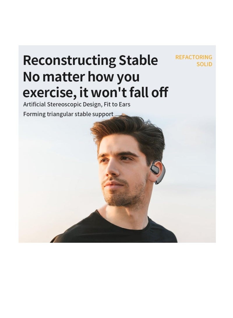 Bluetooth Headset V5.3, Wireless Handsfree Earpiece Built-in Mic Noise Cancelling, 30Hrs HD Calling, LED Display, Hands-Free Bluetooth Earphone for Driving, Business, Office, Black - Image 2