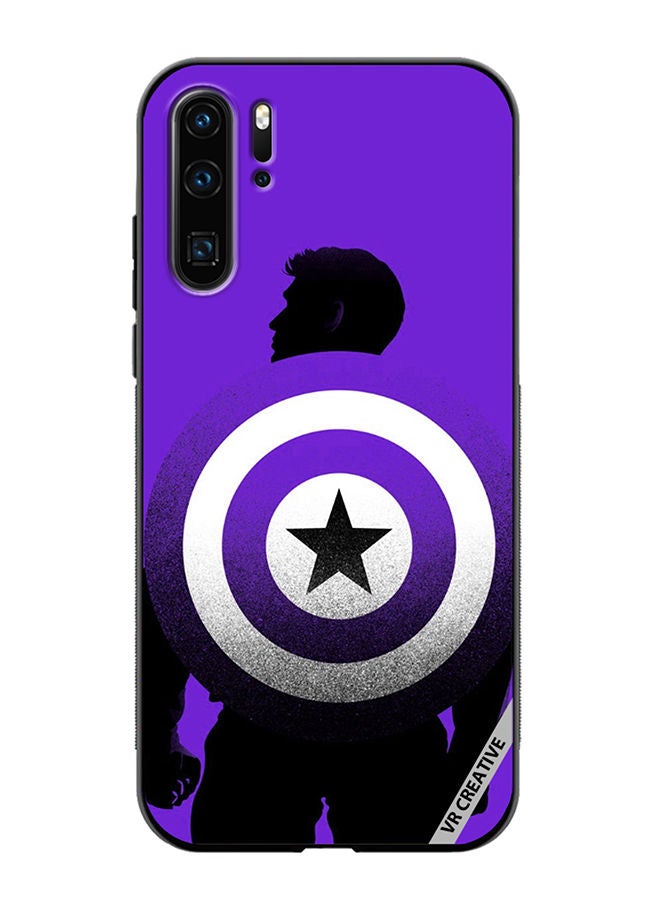 VR CREATIVE Protective Case Cover For Huawei P30 Pro Purple Captain America Design Multicolour - Image 1