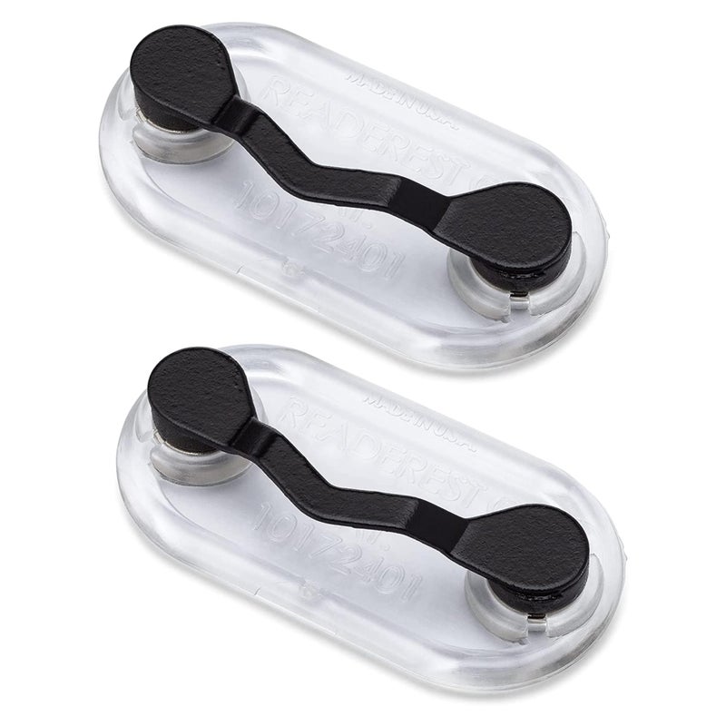 Readerest Magnetic Eyeglass Holder Set of 2 Strong and Secure Easy ClipOn Holder for Eyeglasses Sunglasses ID Badges Black
