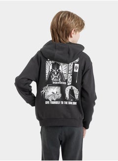 DeFacto Regular Fit Graphic Print Hooded Sweatshirt by Styli  - Image 1