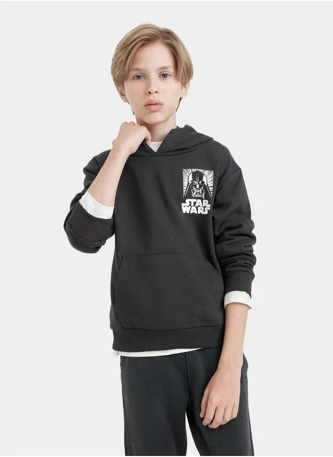DeFacto Regular Fit Graphic Print Hooded Sweatshirt by Styli