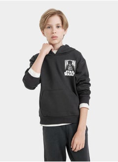 DeFacto Regular Fit Graphic Print Hooded Sweatshirt by Styli  - Image 5