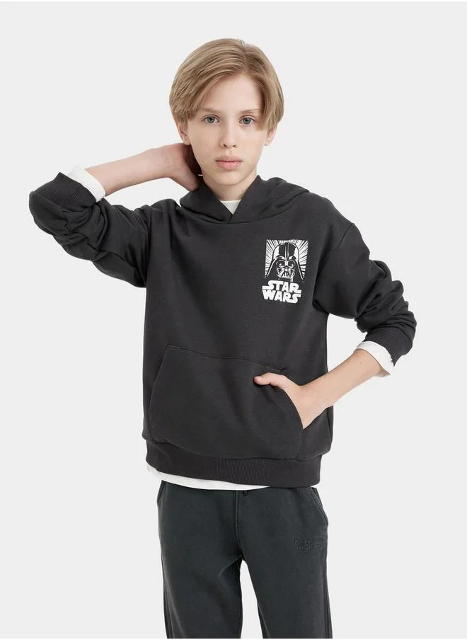 DeFacto Regular Fit Graphic Print Hooded Sweatshirt by Styli
