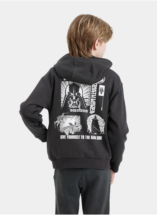 DeFacto Regular Fit Graphic Print Hooded Sweatshirt by Styli