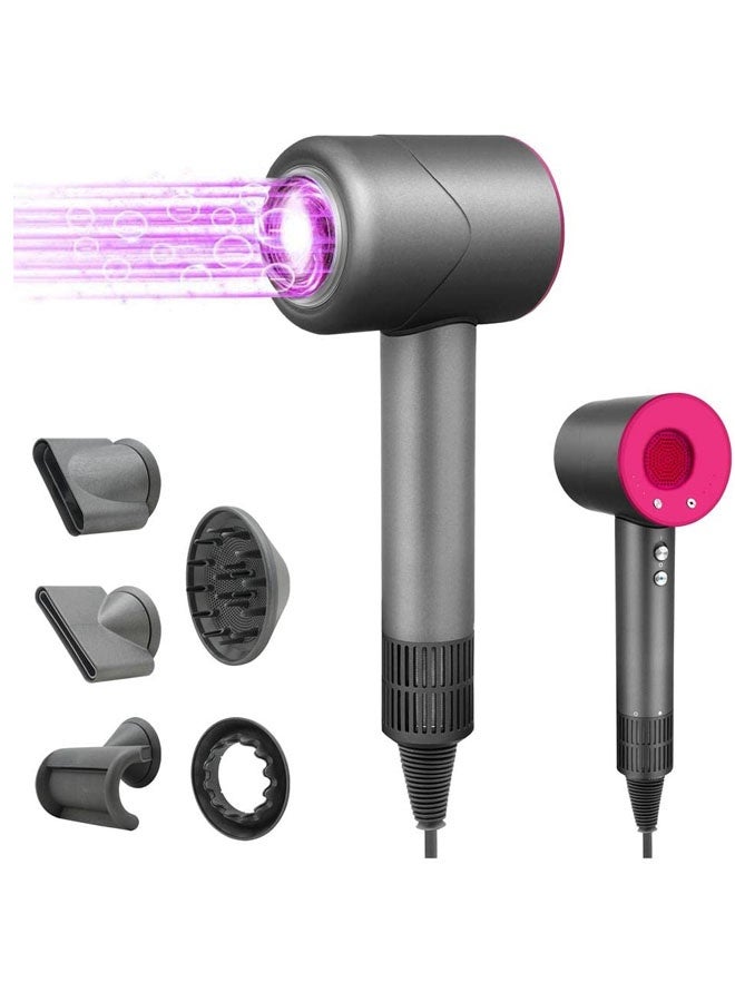 عام مجفف شعر أيوني احترافي بقوة 1600 واط - مجفف شعر سريع الجفاف مع تحكم حراري، منخفض الضوضاء، يتضمن موزع شعر ومكثف لتصفيف مثالي - Image 2