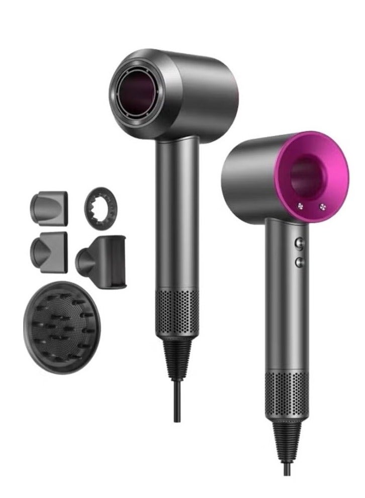 عام مجفف شعر أيوني احترافي بقوة 1600 واط - مجفف شعر سريع الجفاف مع تحكم حراري، منخفض الضوضاء، يتضمن موزع شعر ومكثف لتصفيف مثالي - Image 1