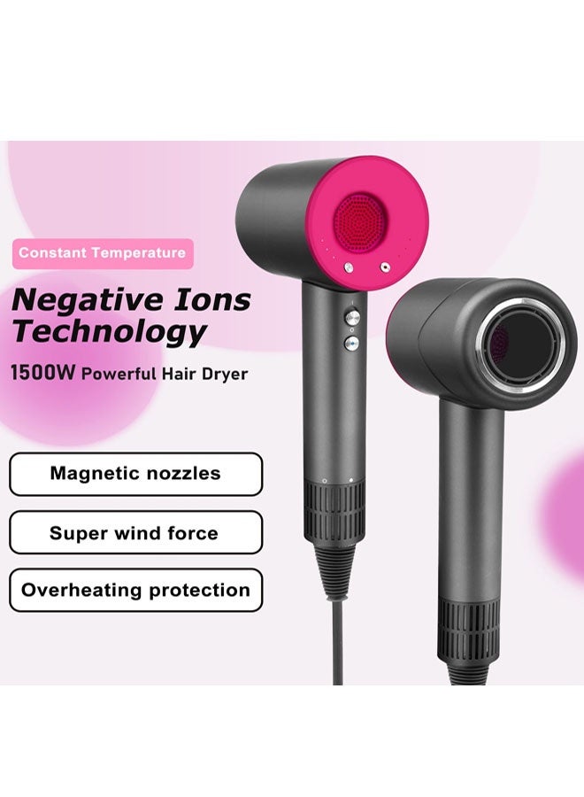 عام مجفف شعر أيوني احترافي بقوة 1600 واط - مجفف شعر سريع الجفاف مع تحكم حراري، منخفض الضوضاء، يتضمن موزع شعر ومكثف لتصفيف مثالي - Image 4