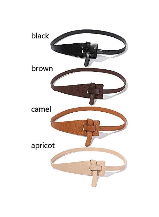 2pcs Ladies Belt Leather Belt Leather Tie Belt Knot Wide Belt Is Suitable For Jeans And Pants Jacket Dress - Image 2