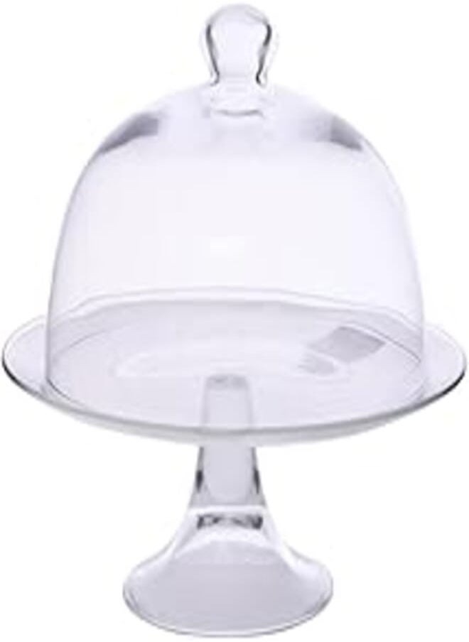 Vidivi - Vidivi Banquet High Quality Glass Serving Stand with Glass Lid 28 cm - Transparent - Image 1