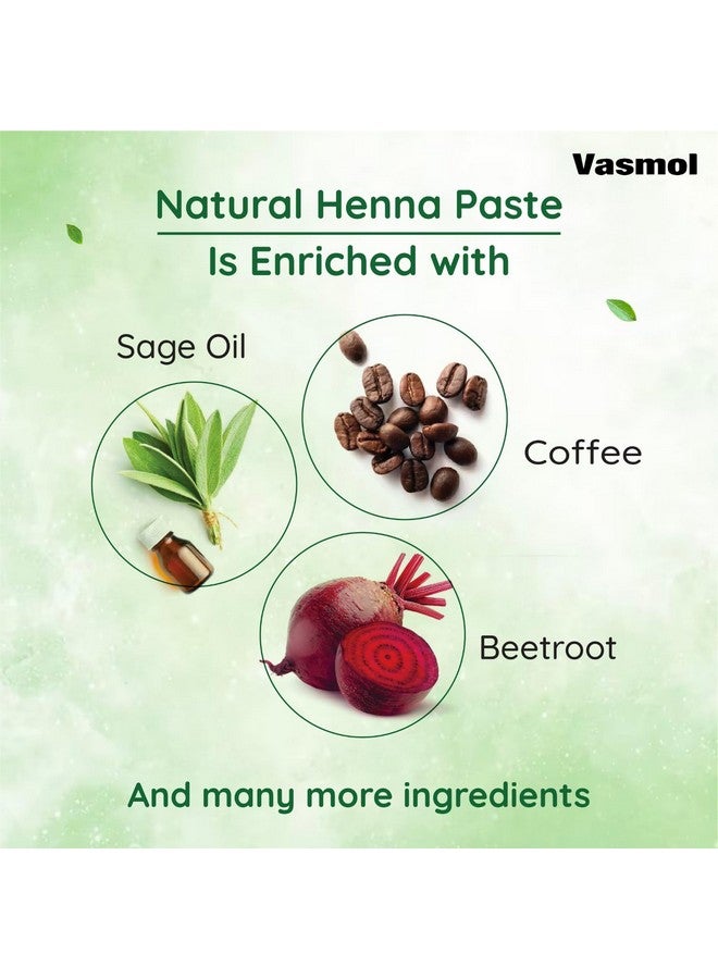 Vasmol Natural Henna Paste Ii Ready To Use Henna Paste Ii Natural Brown Colour To Hair With Extra Conditioning Ii 100% Pure Henna, 200 Gm - Image 2