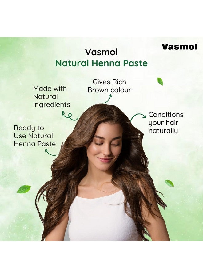 Vasmol Natural Henna Paste Ii Ready To Use Henna Paste Ii Natural Brown Colour To Hair With Extra Conditioning Ii 100% Pure Henna, 200 Gm - Image 4