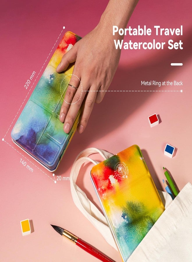 Paul Rubens Watercolor Paint Set, 48 Colors Solid Watercolor Paint, Easy To Blend And Diffuse Watercolor Palette, Compact And Portable Travel Watercolor Set Suitable For Beginners And Professionals - Image 5