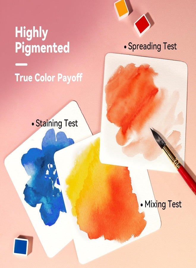 Paul Rubens Watercolor Paint Set, 48 Colors Solid Watercolor Paint, Easy To Blend And Diffuse Watercolor Palette, Compact And Portable Travel Watercolor Set Suitable For Beginners And Professionals - Image 3