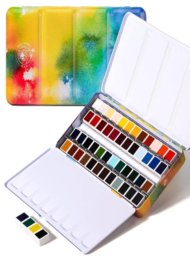 Paul Rubens Watercolor Paint Set, 48 Colors Solid Watercolor Paint, Easy To Blend And Diffuse Watercolor Palette, Compact And Portable Travel Watercolor Set Suitable For Beginners And Professionals - Image 1