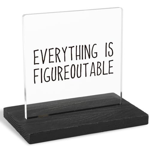 FOUGSTA Motivational Desk Decor - Funny Quote for Desk, Boss Gag Gift for Men & Women, Positive Affirmation Gifts - XXY50, Transparent - Image 1