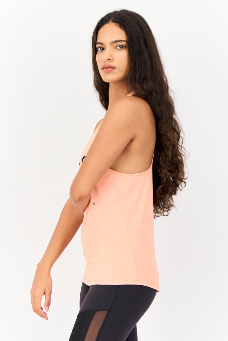 Reebok Women Sportswear Fit Sleeveless Training Tank Top, Orange - Image 4