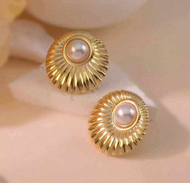 حلق أستانليس ستيل ذهبي - Image 1