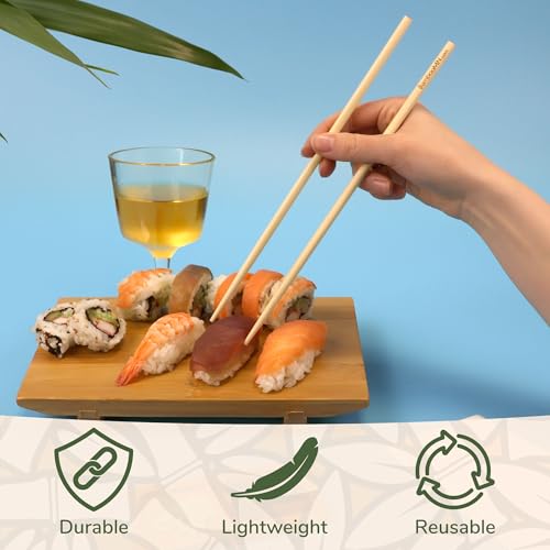 BambooMN Premium 5.9" - Mini Bamboo Chopsticks, Pocket Sized, Smaller Sized for Training, and Travel - 6 Pairs - Image 5