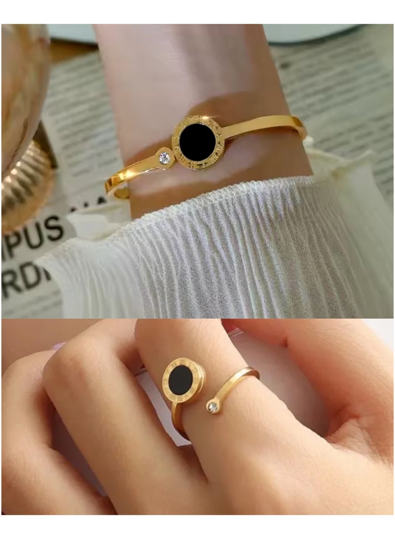 Luxury And Elegant Women's Bracelet u0026 One Size Ring Set  - Image 1